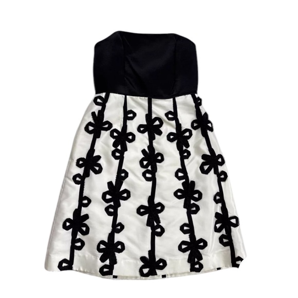 Lilly  Pulitzer Black and White Strapless A-line Cocktail Dress Women Size 4‎ - Picture 1 of 5